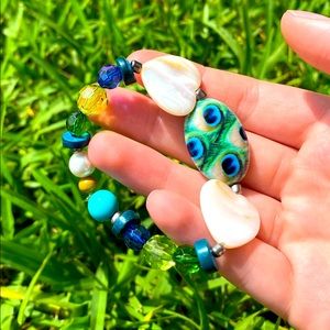 Handmade beaded bracelets.